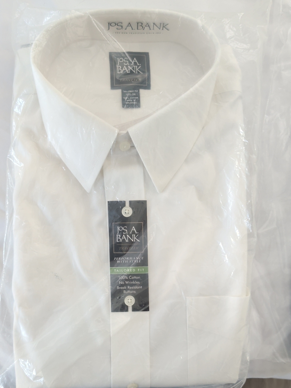Jos. A. Bank White Tailored Dress Shirt